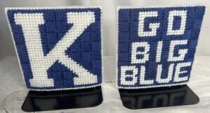 University of Kentucky Crochet Cheer Signs “K” & “GO BIG BLUE” Desk Bookend Set